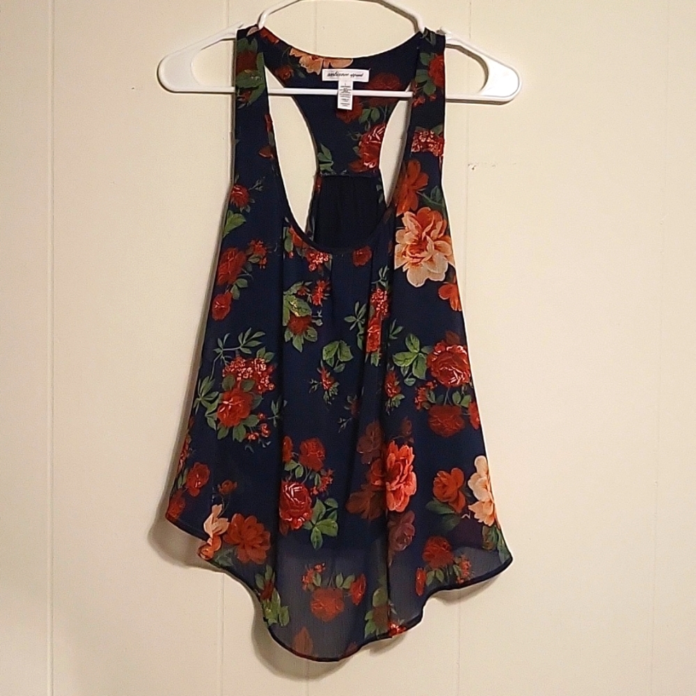 High low flower shirt